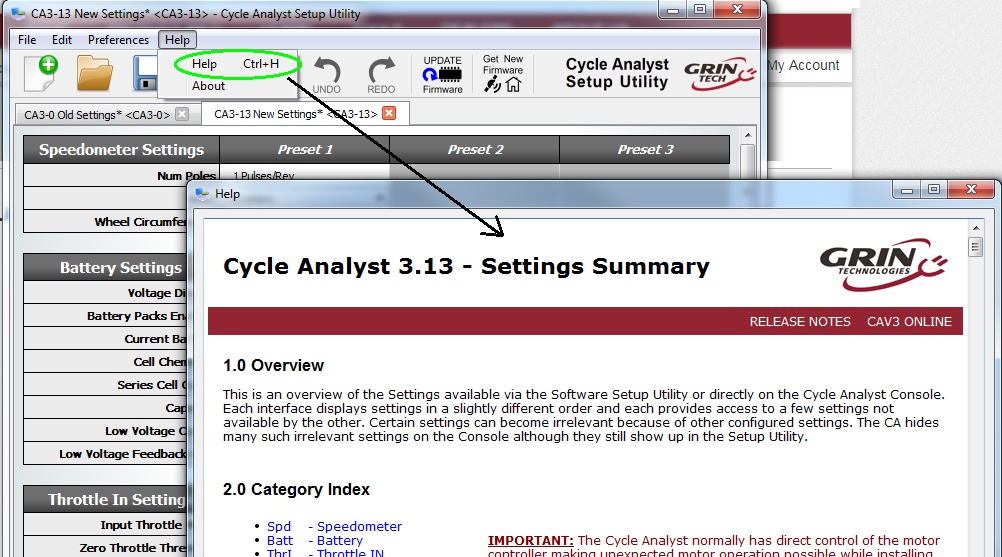 Help and Release Notes for each firmware available from setup utility